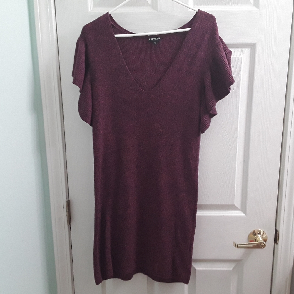 Express Flutter Sleeve Sweater Dress - Picture 6 of 7